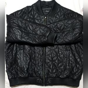 Sean John Bomber Vintage 100% Leather Jacket Sz 6X Men